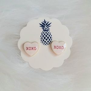 XOXO Candy Heart Enamel Stud Earrings
